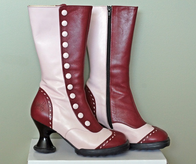 Winnipeg Fashion Blog, Canadian Fashion Blog, Fluevog burgundy red pink victorian limited edition special edition Mini Babycake boot